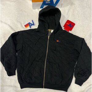 - NWT Aviator Nation Quilted Zip Hoody Large  Black Unisex